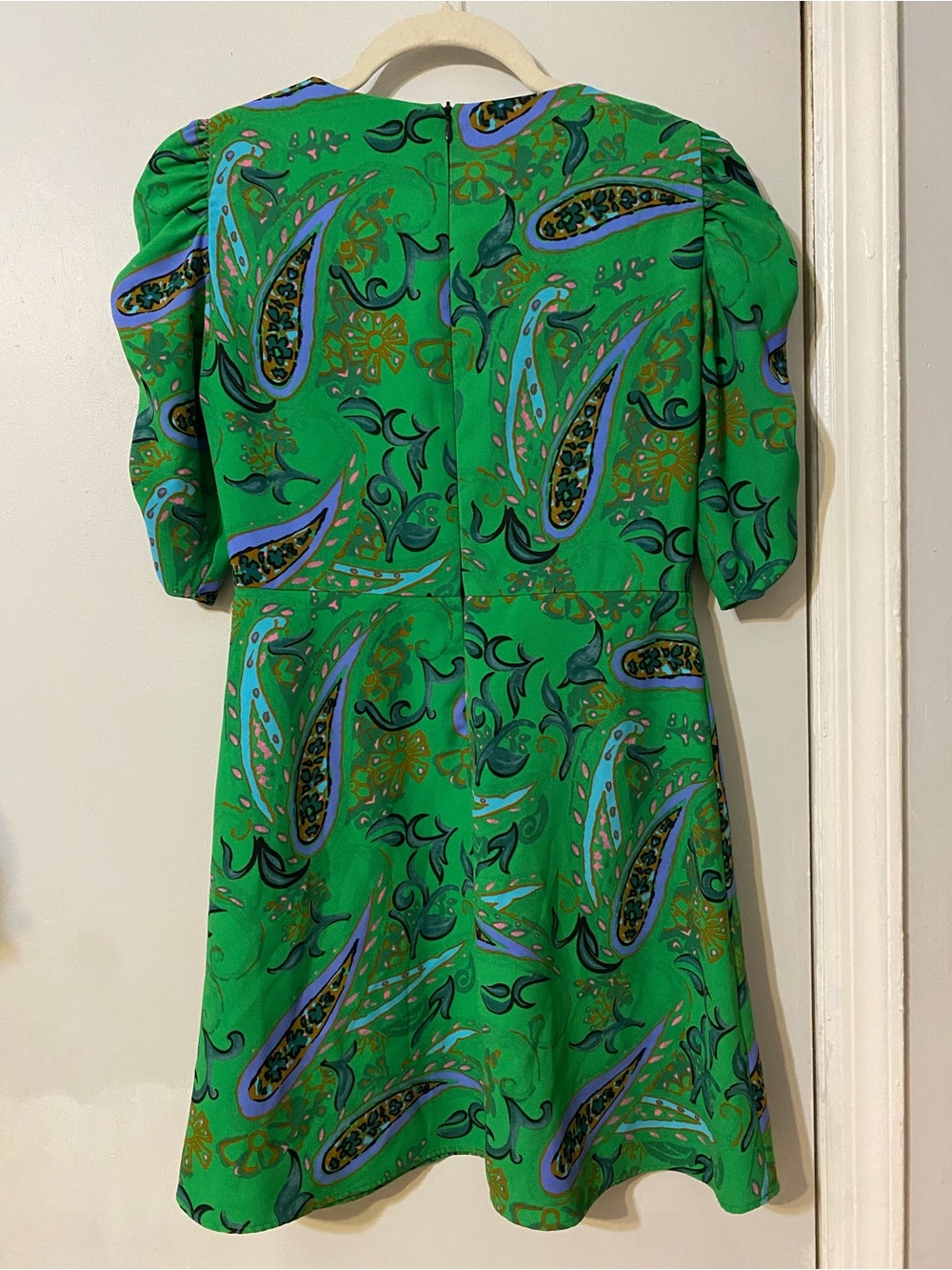 {Zara} Green Paisley Print Dress ~ Size Medium - Picture 4 of 16